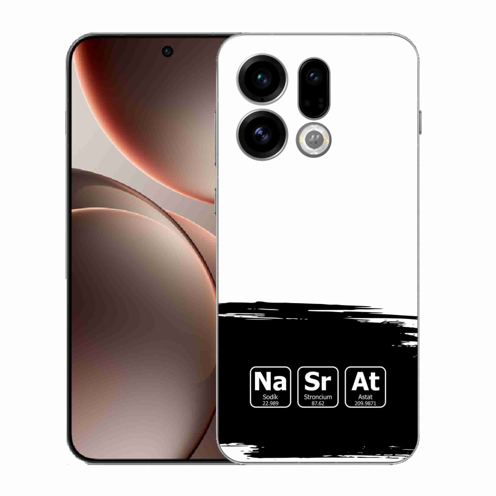Gélový kryt mmCase na Oppo Find X9 - chemické prvky čiernobiele pozadie