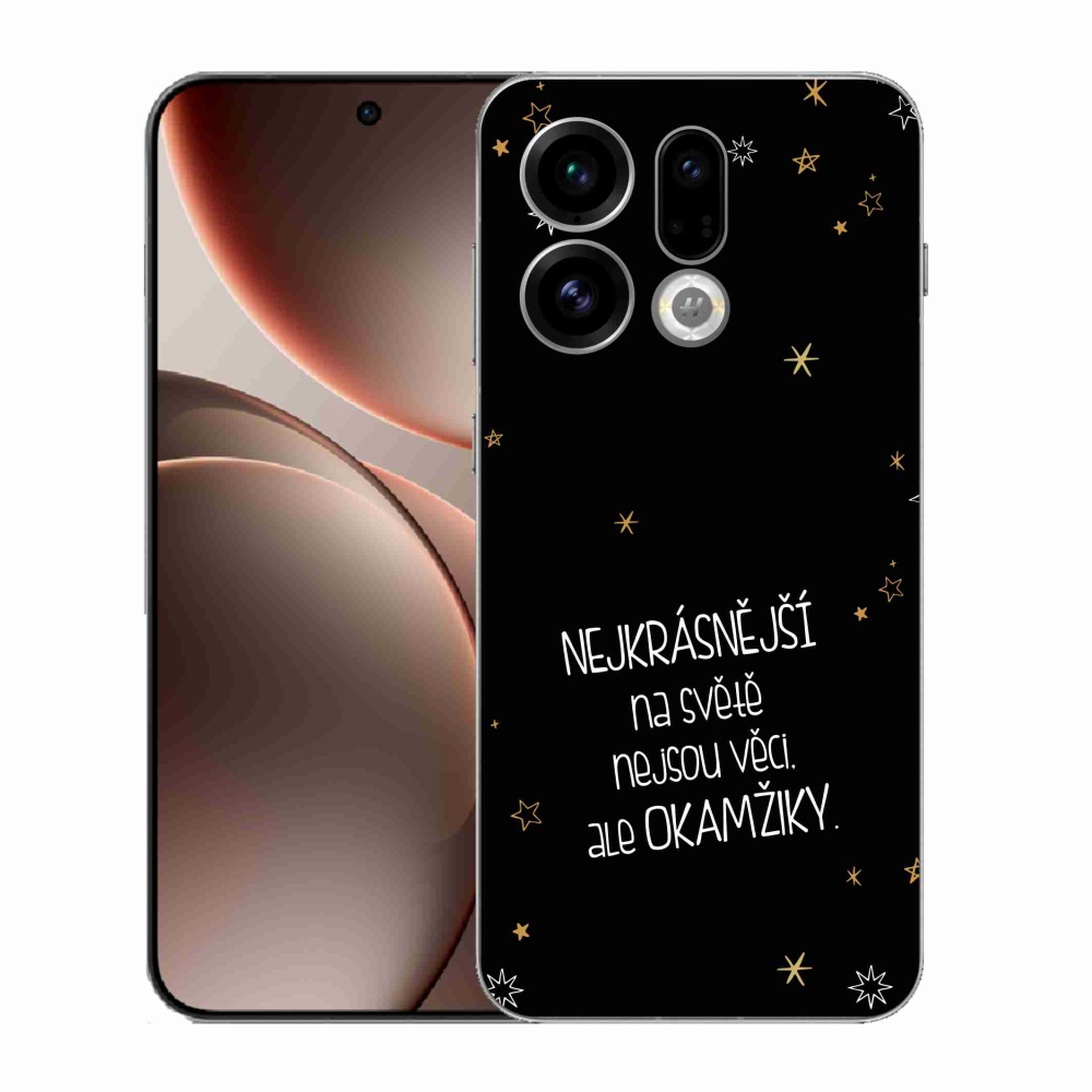 Gélový kryt mmCase na Oppo Find X9 - citát 4 čierne pozadie