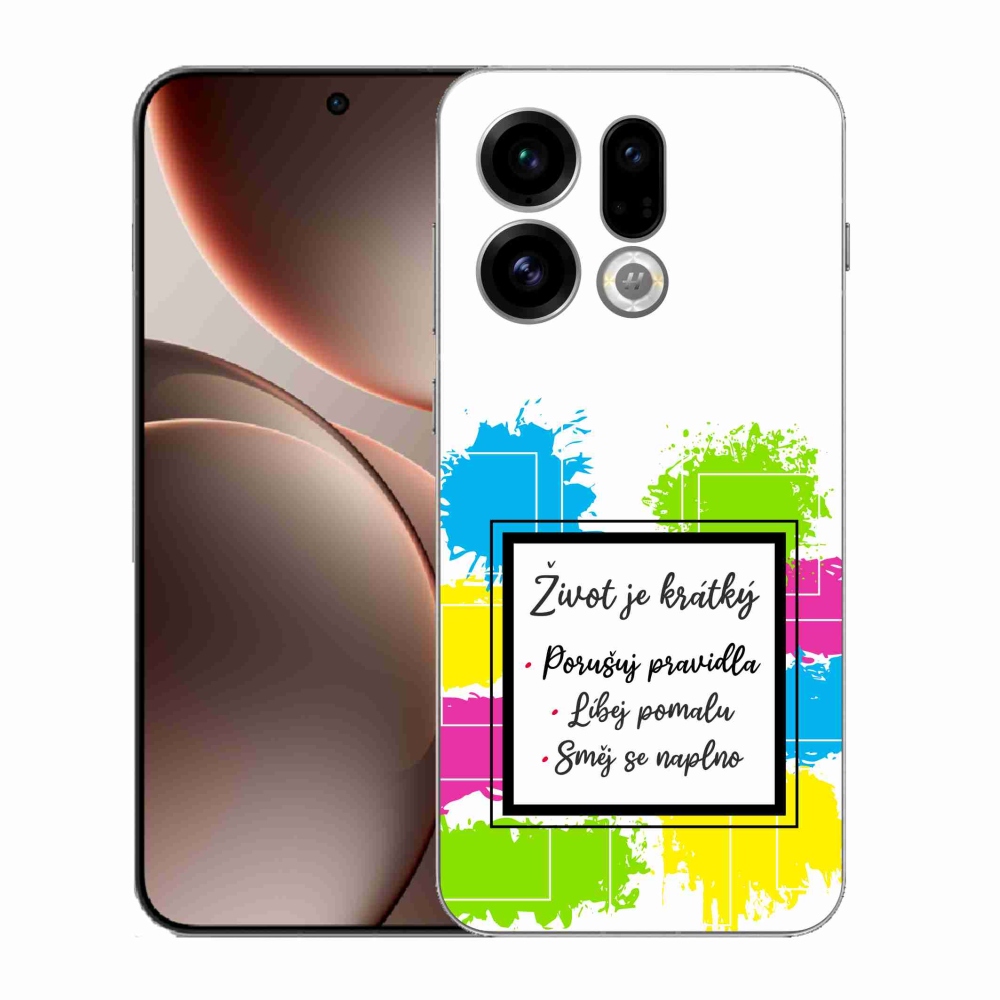 Gélový kryt mmCase na Oppo Find X9 - citát 5 biele pozadie