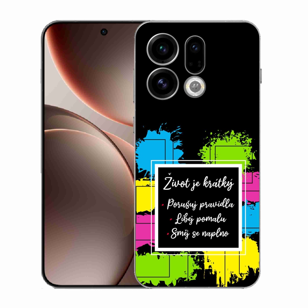 Gélový kryt mmCase na Oppo Find X9 - citát 5 čierne pozadie