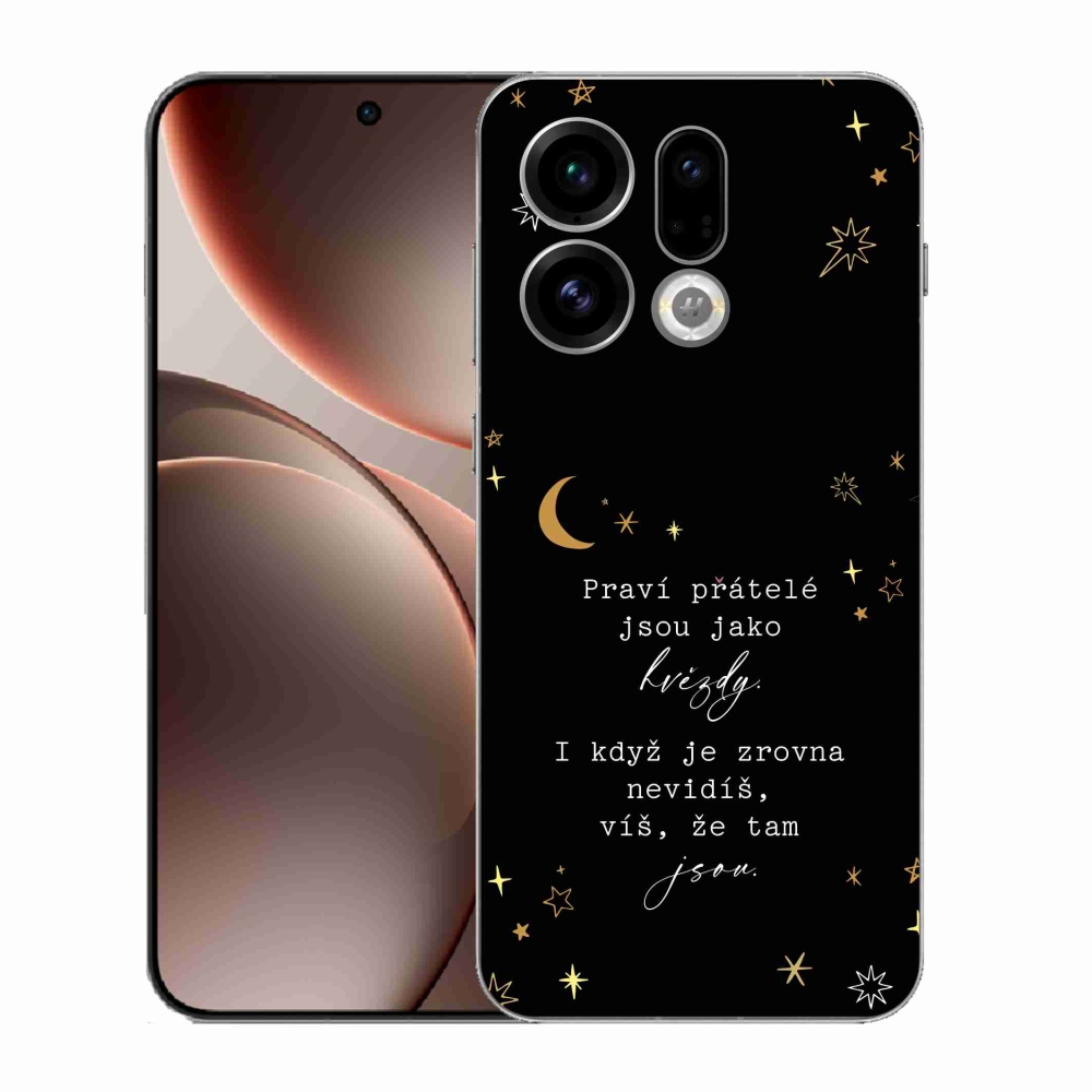 Gélový kryt mmCase na Oppo Find X9 - citát 6 čierne pozadie