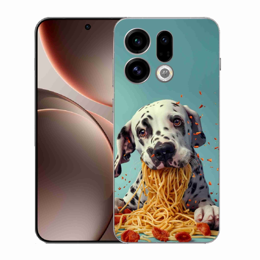Gélový kryt mmCase na Oppo Find X9 - dalmatín a špagety