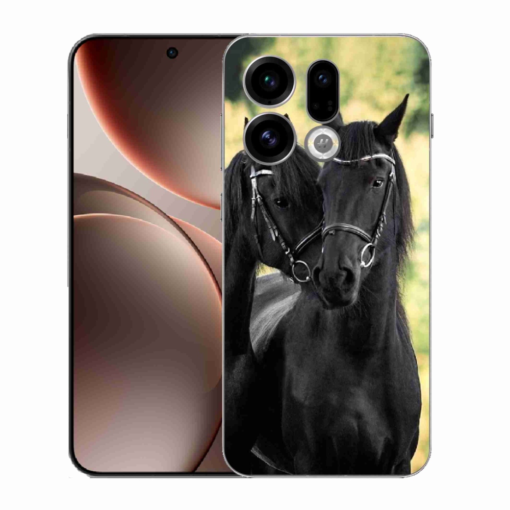 Gélový kryt mmCase na Oppo Find X9 - dva čierne kone