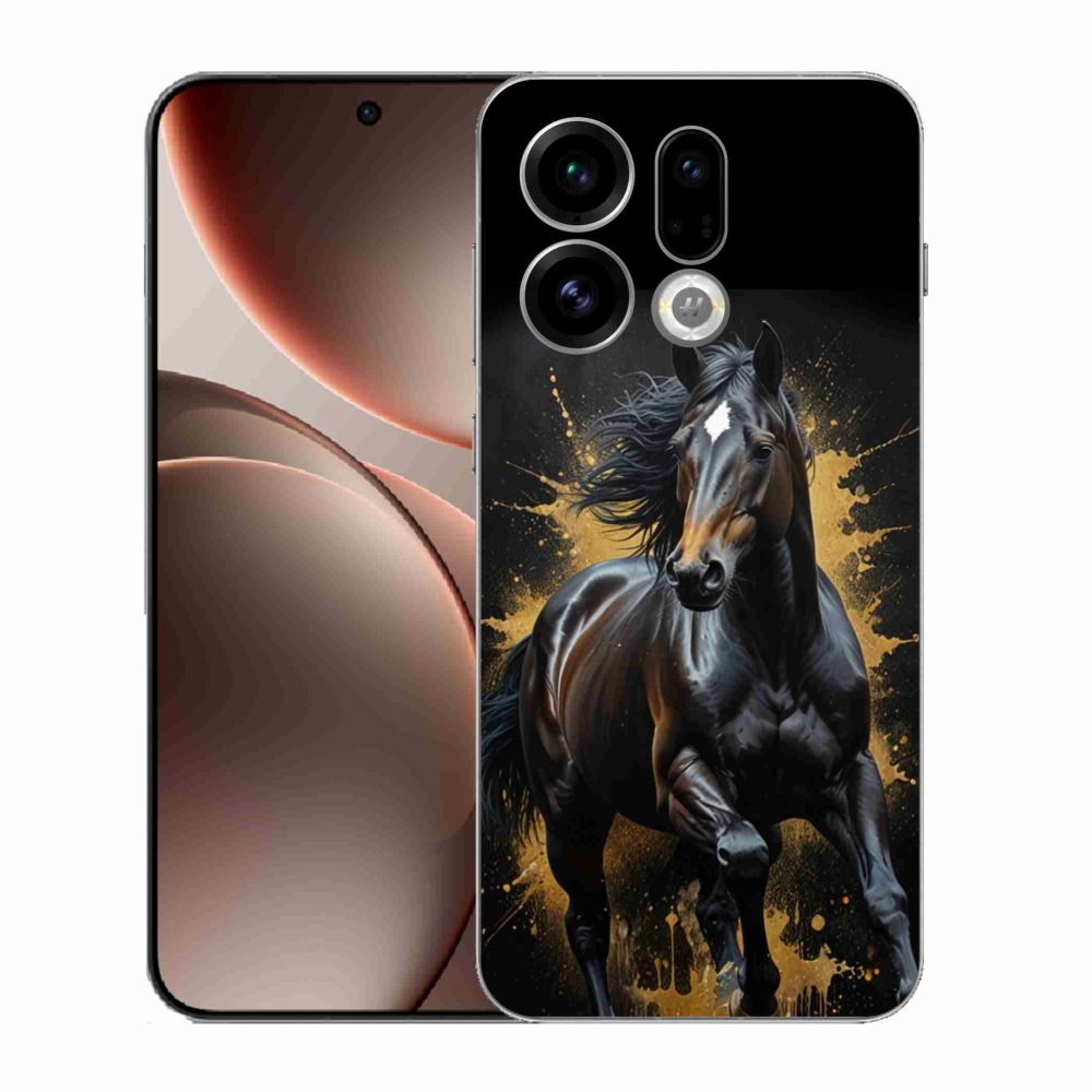 Gélový kryt mmCase na Oppo Find X9 - elegantný čierny žrebec