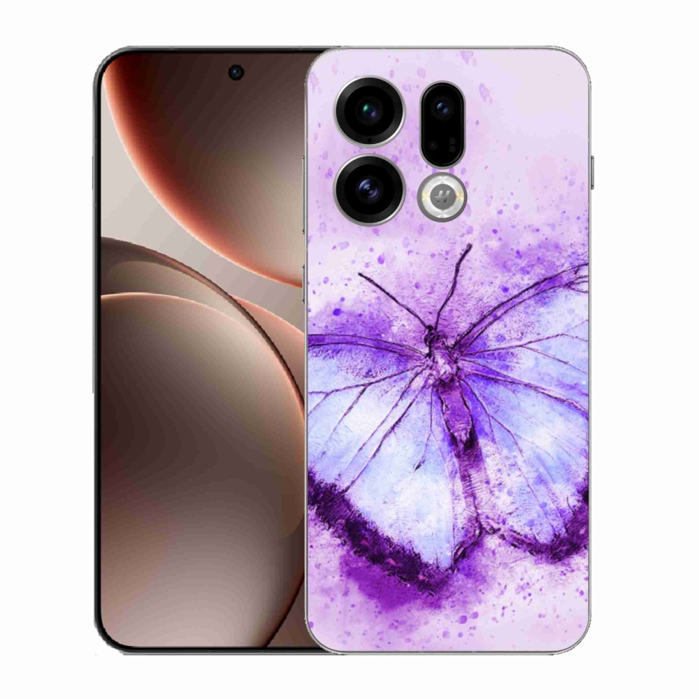 Gélový kryt mmCase na Oppo Find X9 - fialový motýľ