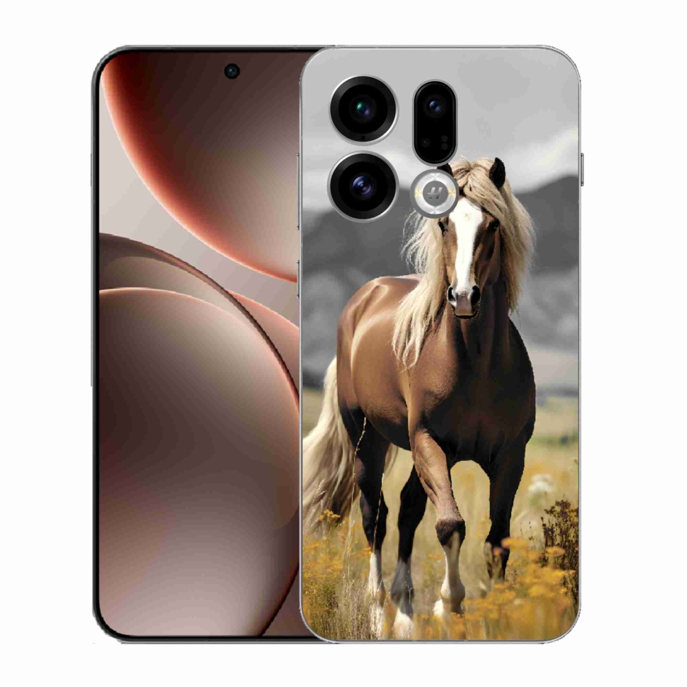 Gélový kryt mmCase na Oppo Find X9 - hnedý kôň 1