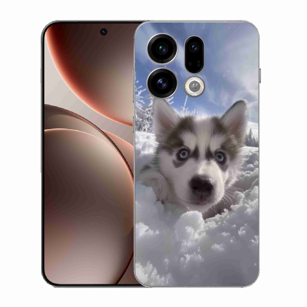 Gélový kryt mmCase na Oppo Find X9 - husky v snehu