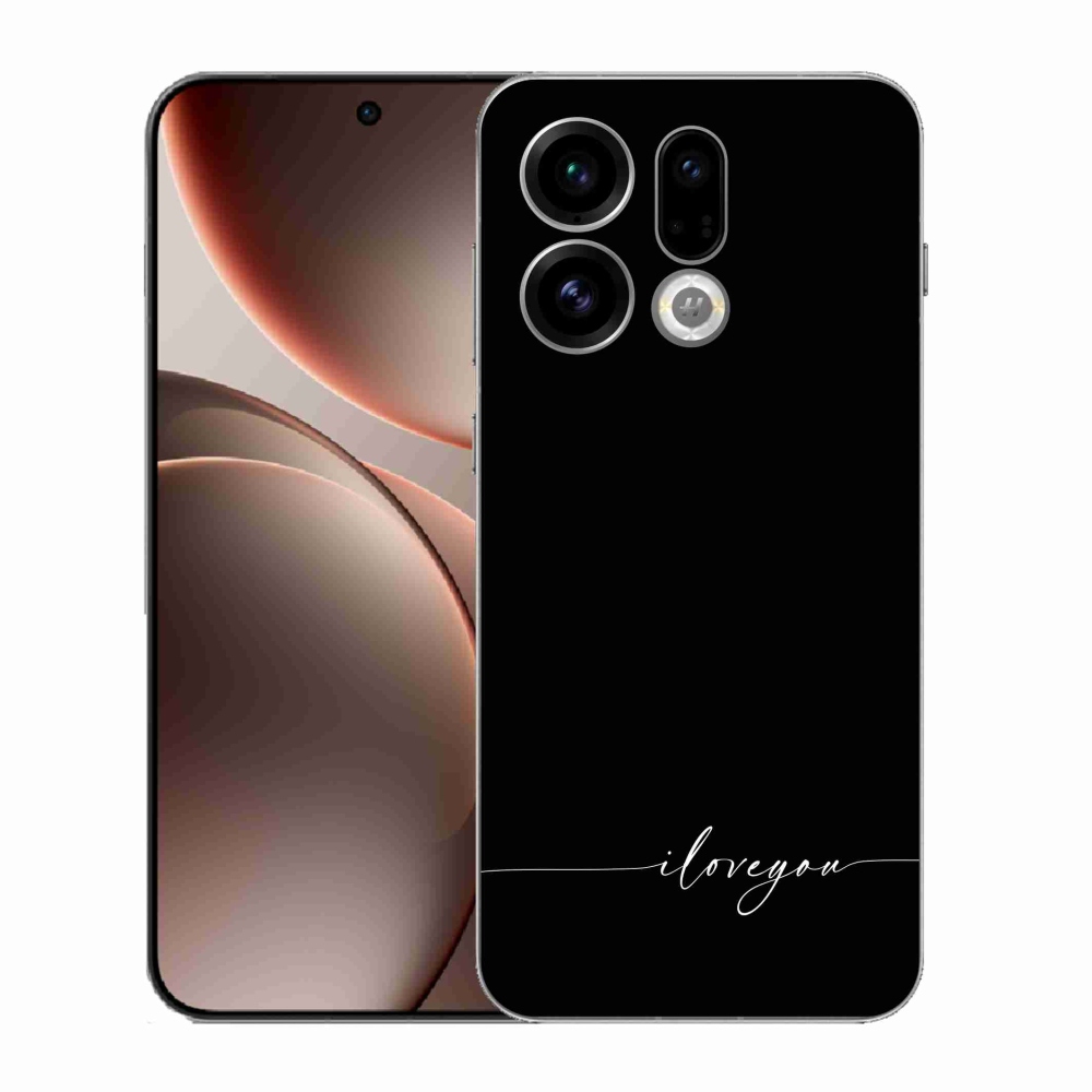 Gélový kryt mmCase na Oppo Find X9 - I love you čierne pozadie