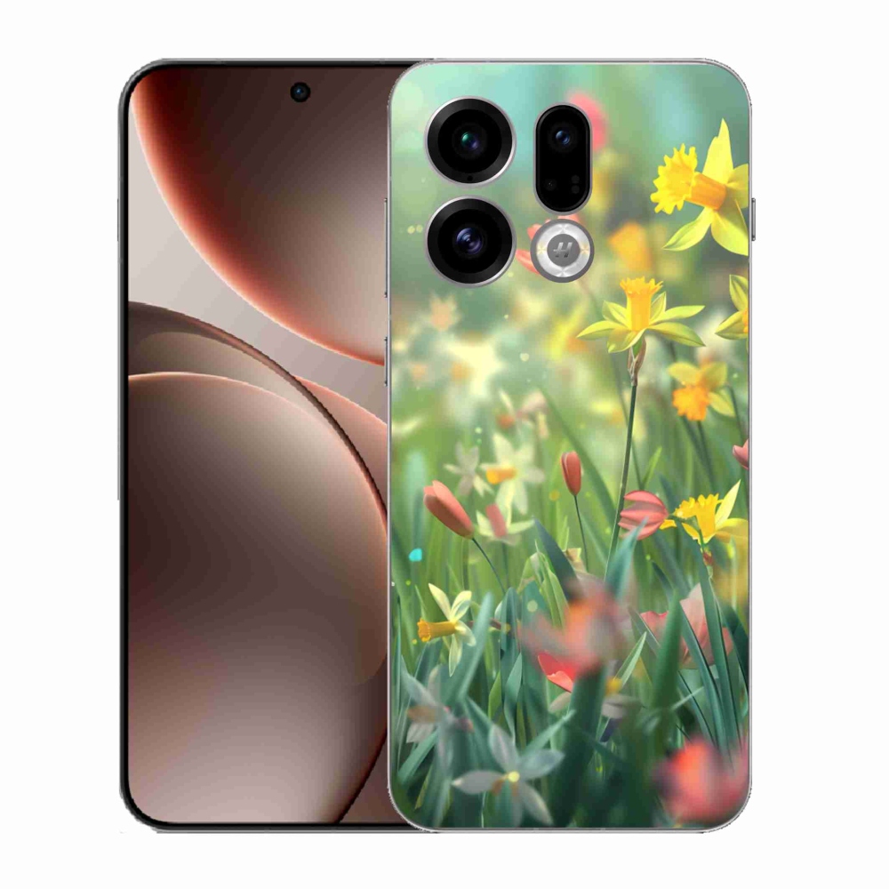 Gélový kryt mmCase na Oppo Find X9 - jarné kvety
