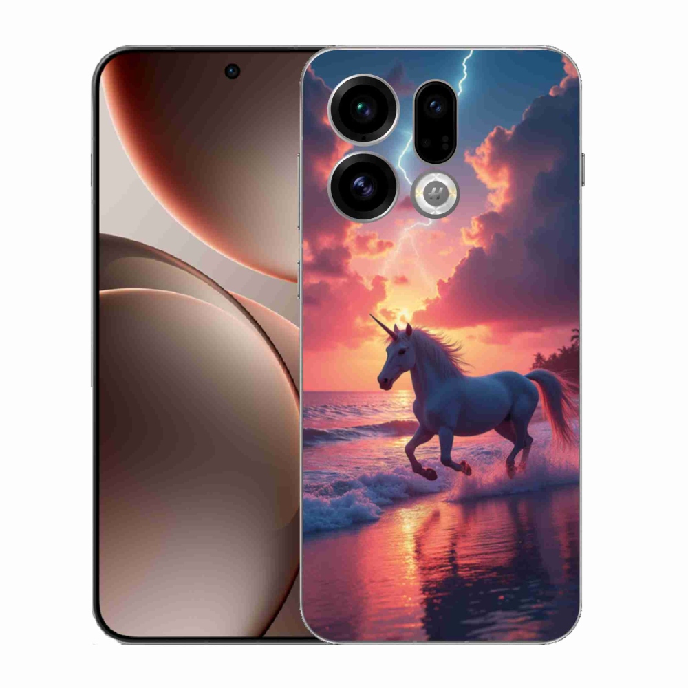 Gélový kryt mmCase na Oppo Find X9 - jednorožec na pláži