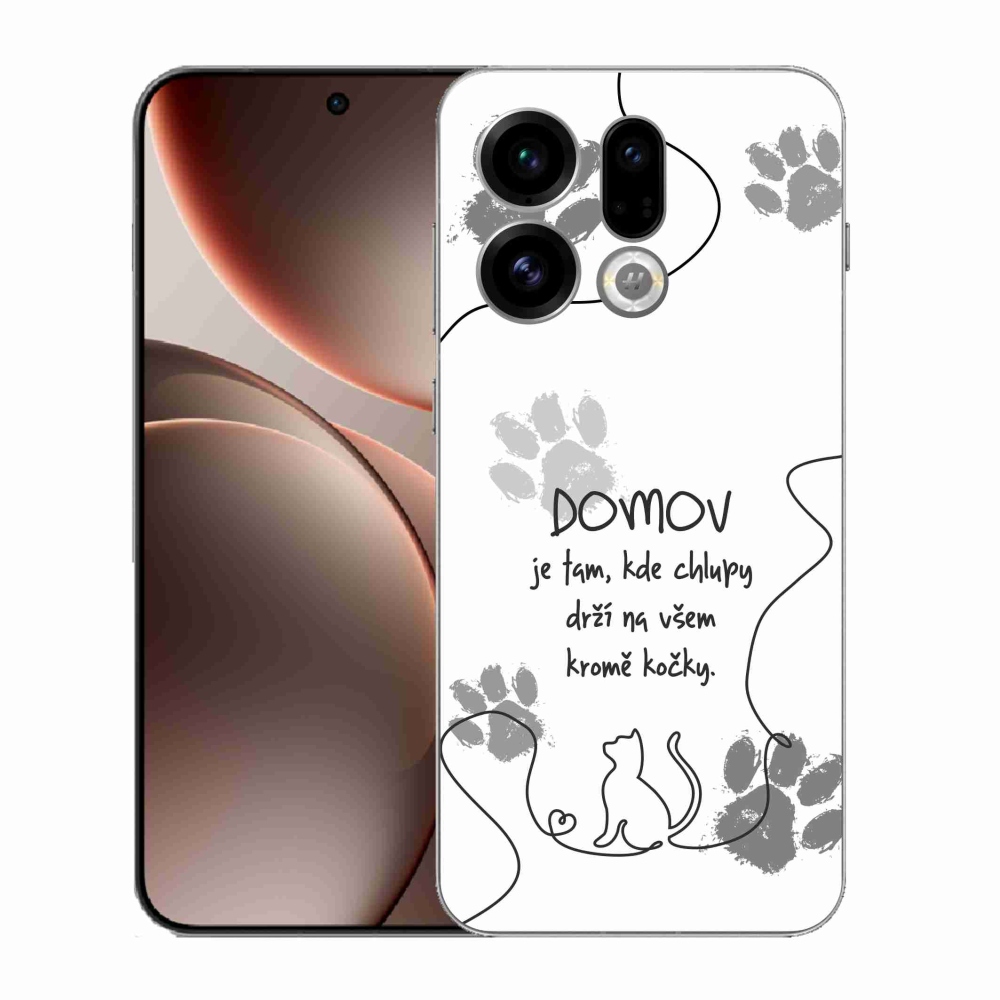Gélový kryt mmCase na Oppo Find X9 - mačacie motív biele pozadie