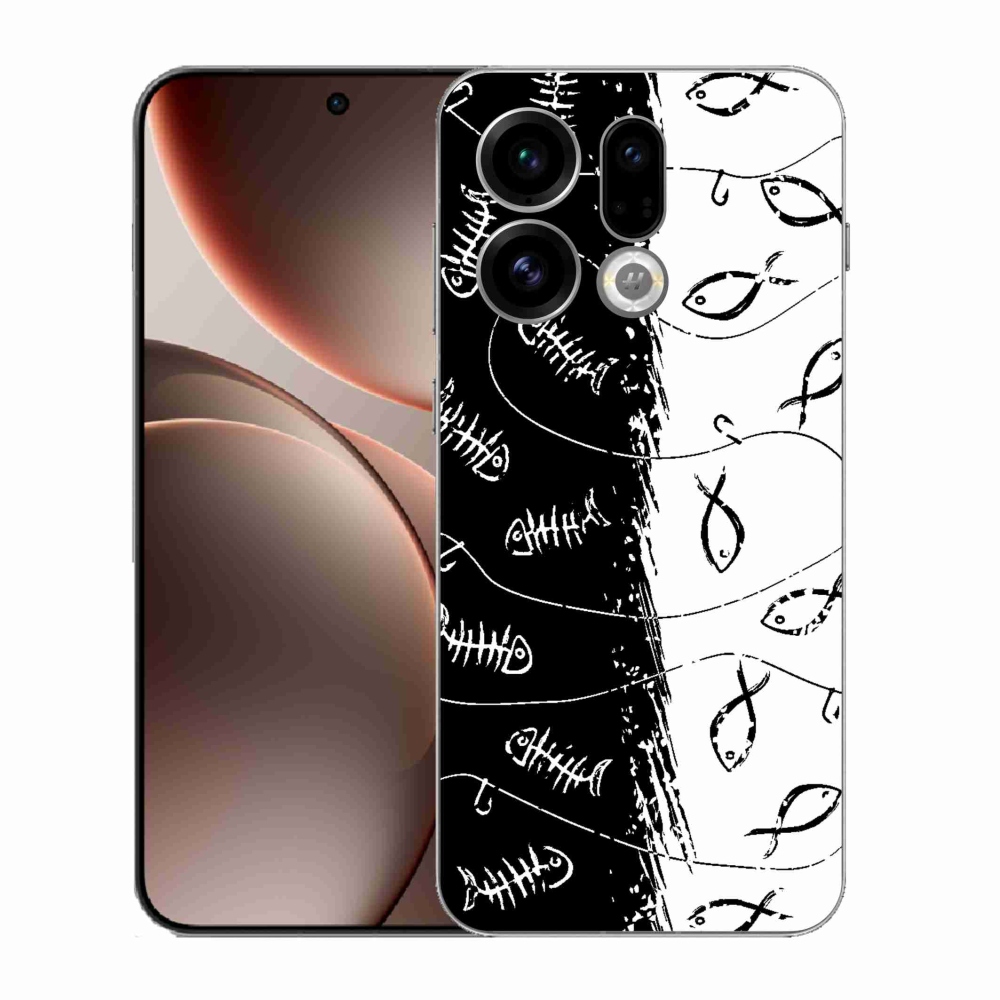 Gélový kryt mmCase na Oppo Find X9 - kostry a rybky
