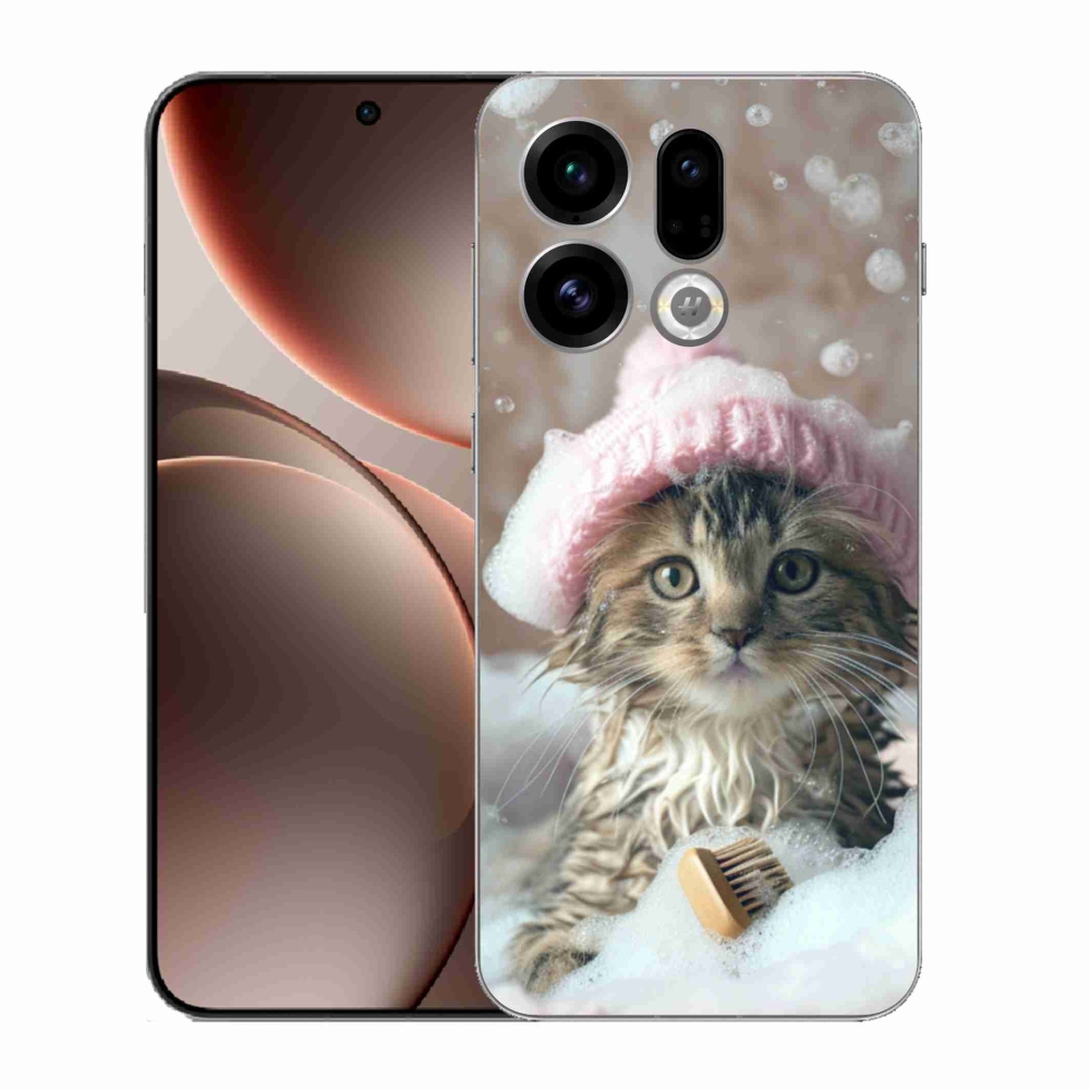 Gélový kryt mmCase na Oppo Find X9 - mačiatko a kúpeľ