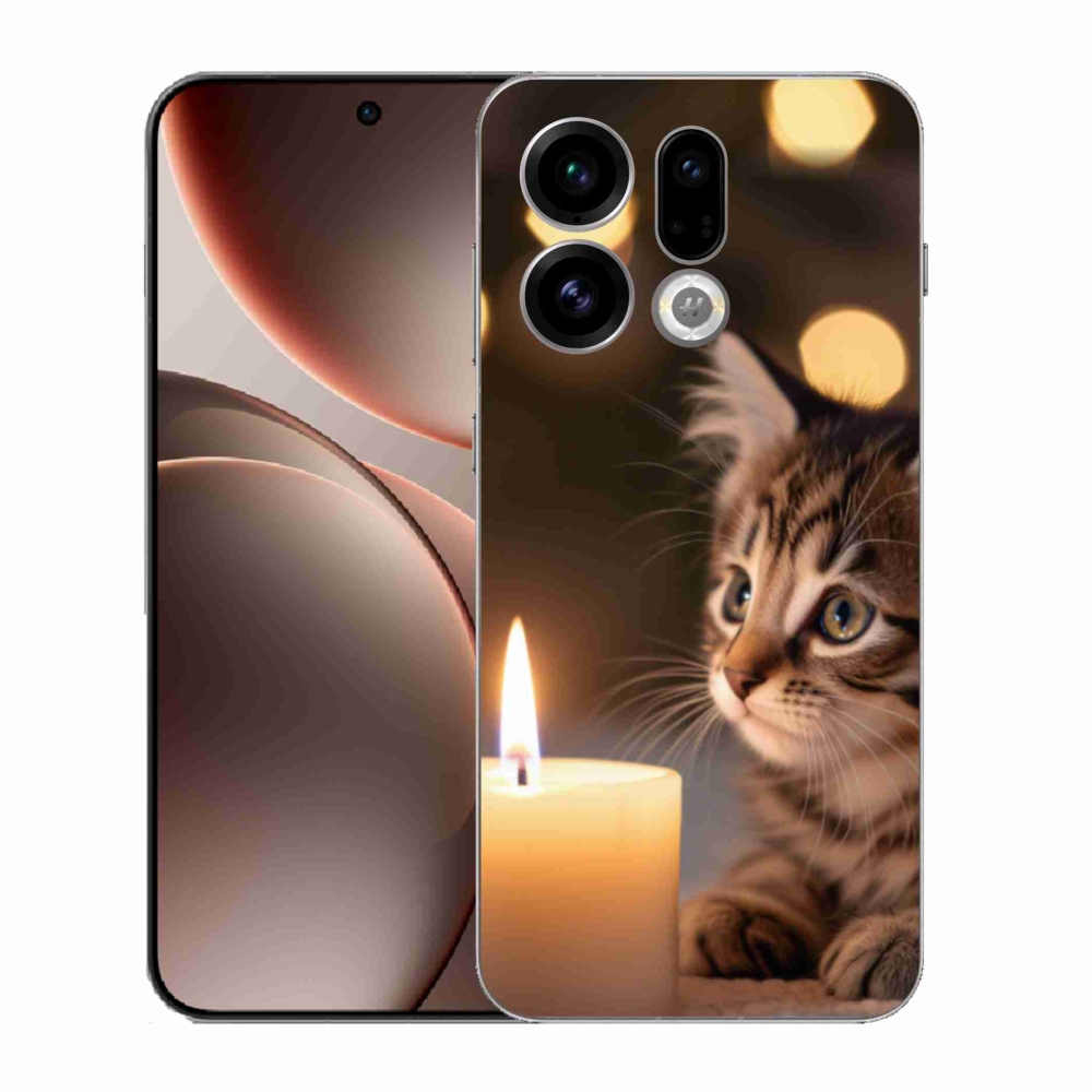 Gélový kryt mmCase na Oppo Find X9 - mačiatko a sviečka