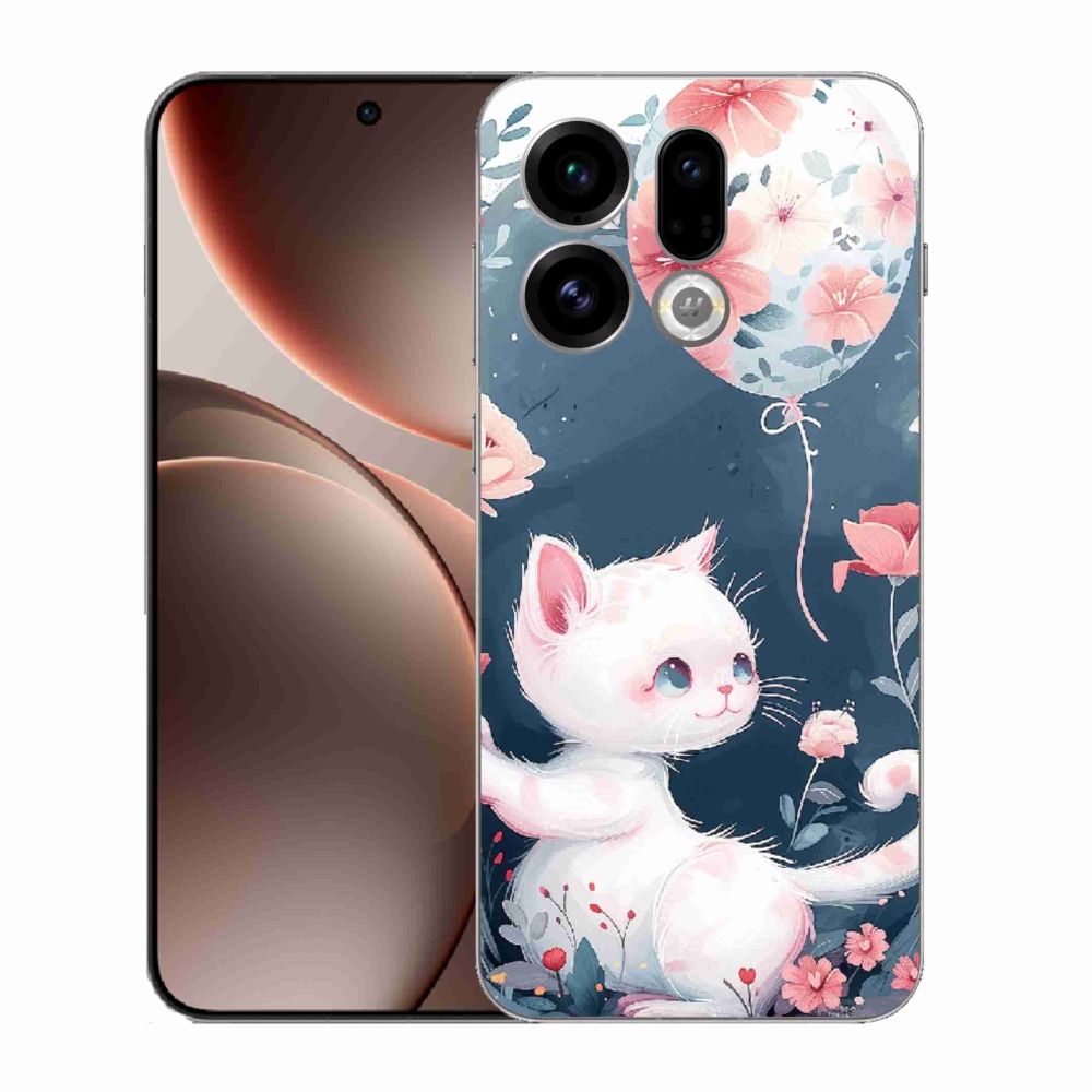Gélový kryt mmCase na Oppo Find X9 - mačiatko s balónikom