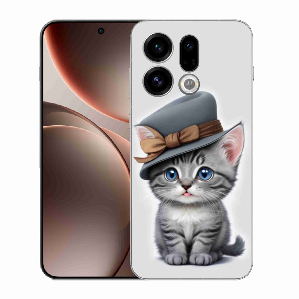 Gélový kryt mmCase na Oppo Find X9 - mačiatko s klobúkom