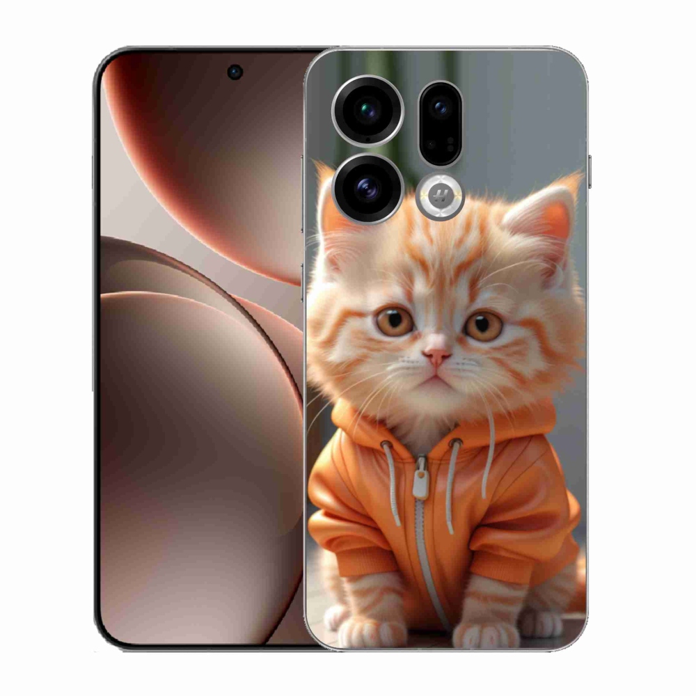 Gélový kryt mmCase na Oppo Find X9 - mačiatko v mikine