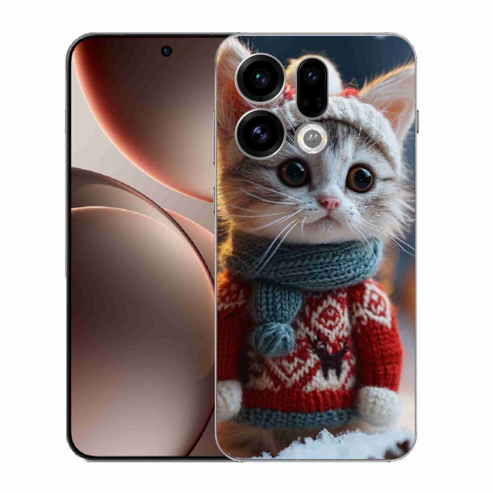 Gélový kryt mmCase na Oppo Find X9 - mačiatko vo svetri