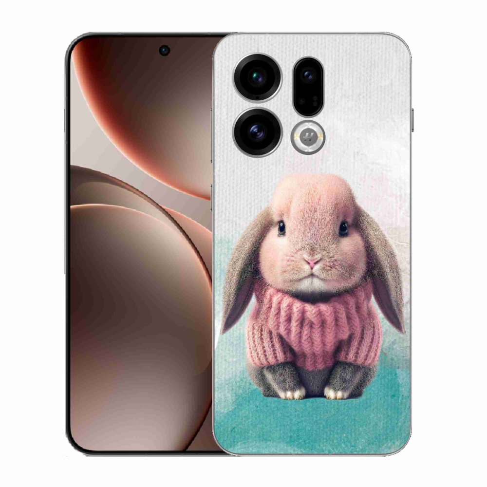 Gélový kryt mmCase na Oppo Find X9 - zajačik vo svetri