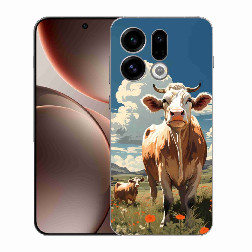 Gélový kryt mmCase na Oppo Find X9 - kravy na lúke