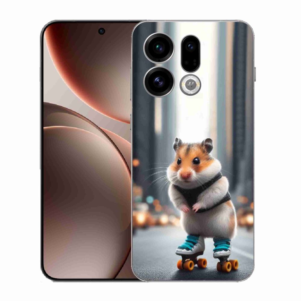 Gélový kryt mmCase na Oppo Find X9 - škrečok na korčuliach