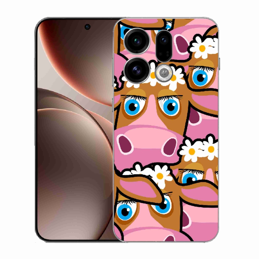 Gélový kryt mmCase na Oppo Find X9 - kreslené kravičky