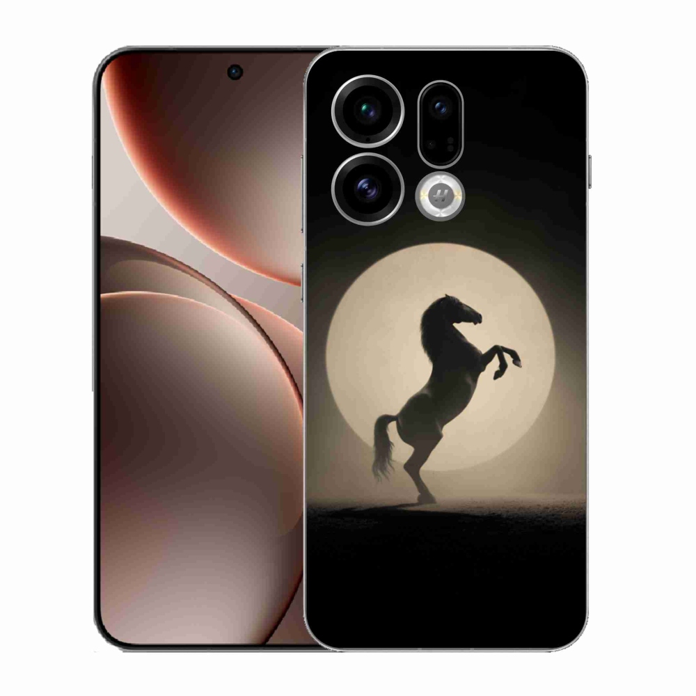 Gélový kryt mmCase na Oppo Find X9 - kôň v siluete