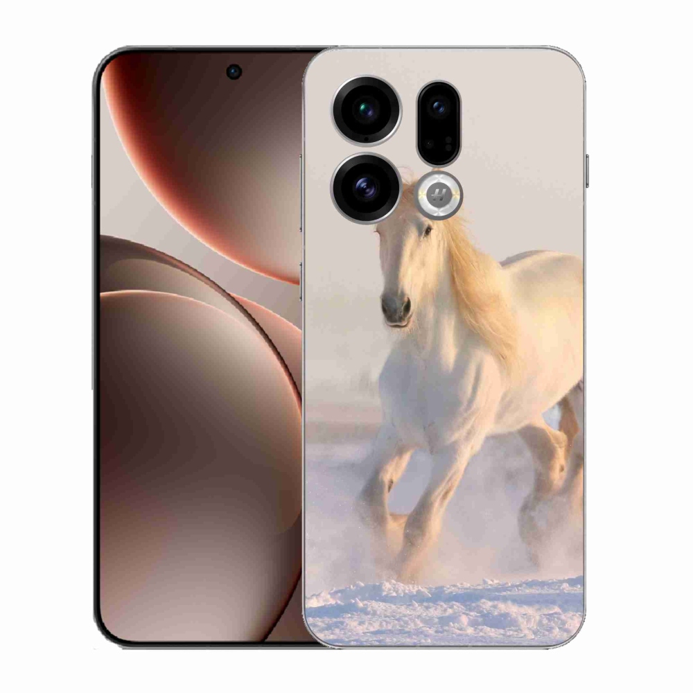 Gélový kryt mmCase na Oppo Find X9 - kôň v snehu