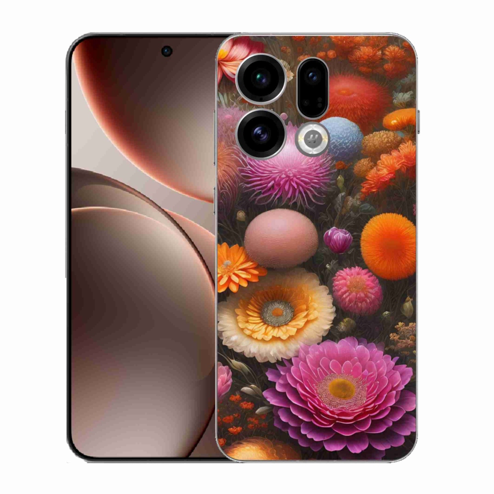 Gélový kryt mmCase na Oppo Find X9 - kvetinová kompozícia