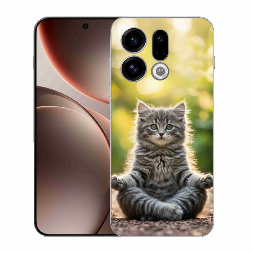 Gélový kryt mmCase na Oppo Find X9 - meditujúce mačiatko