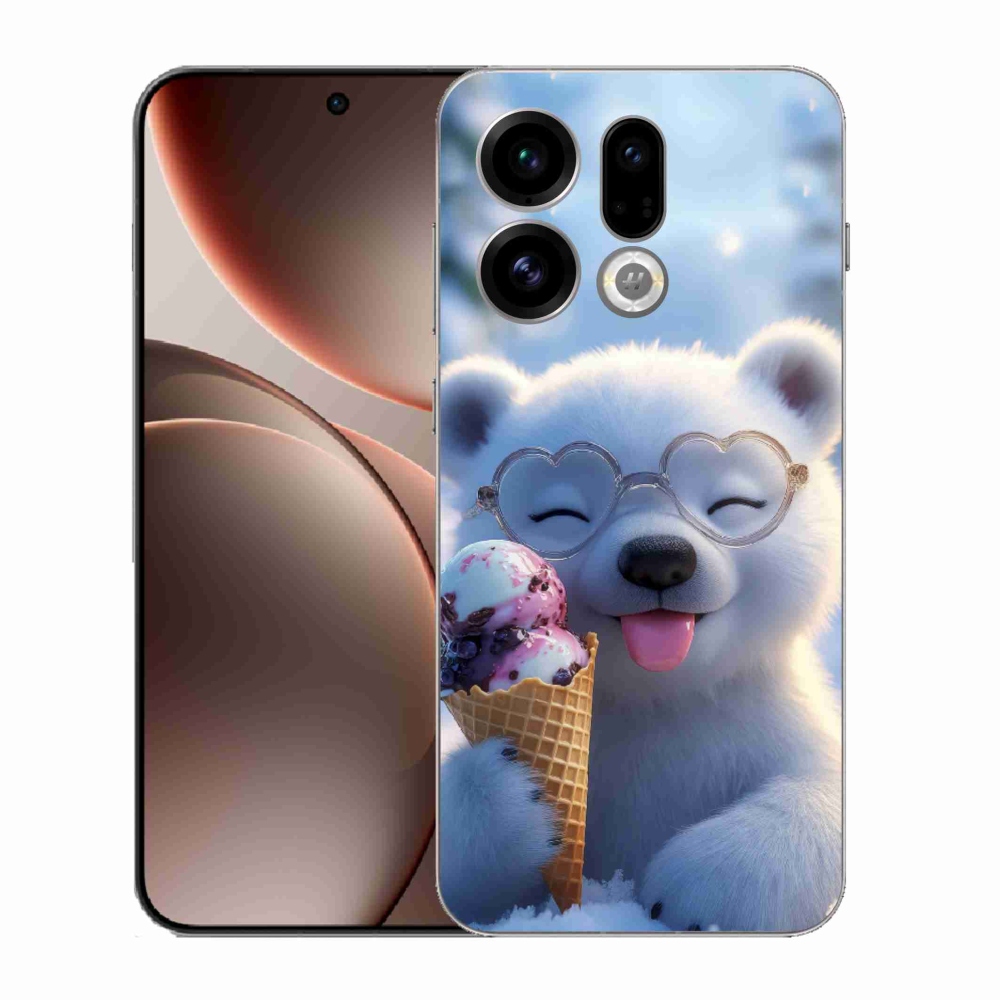 Gélový kryt mmCase na Oppo Find X9 - medvedík so zmrzlinou
