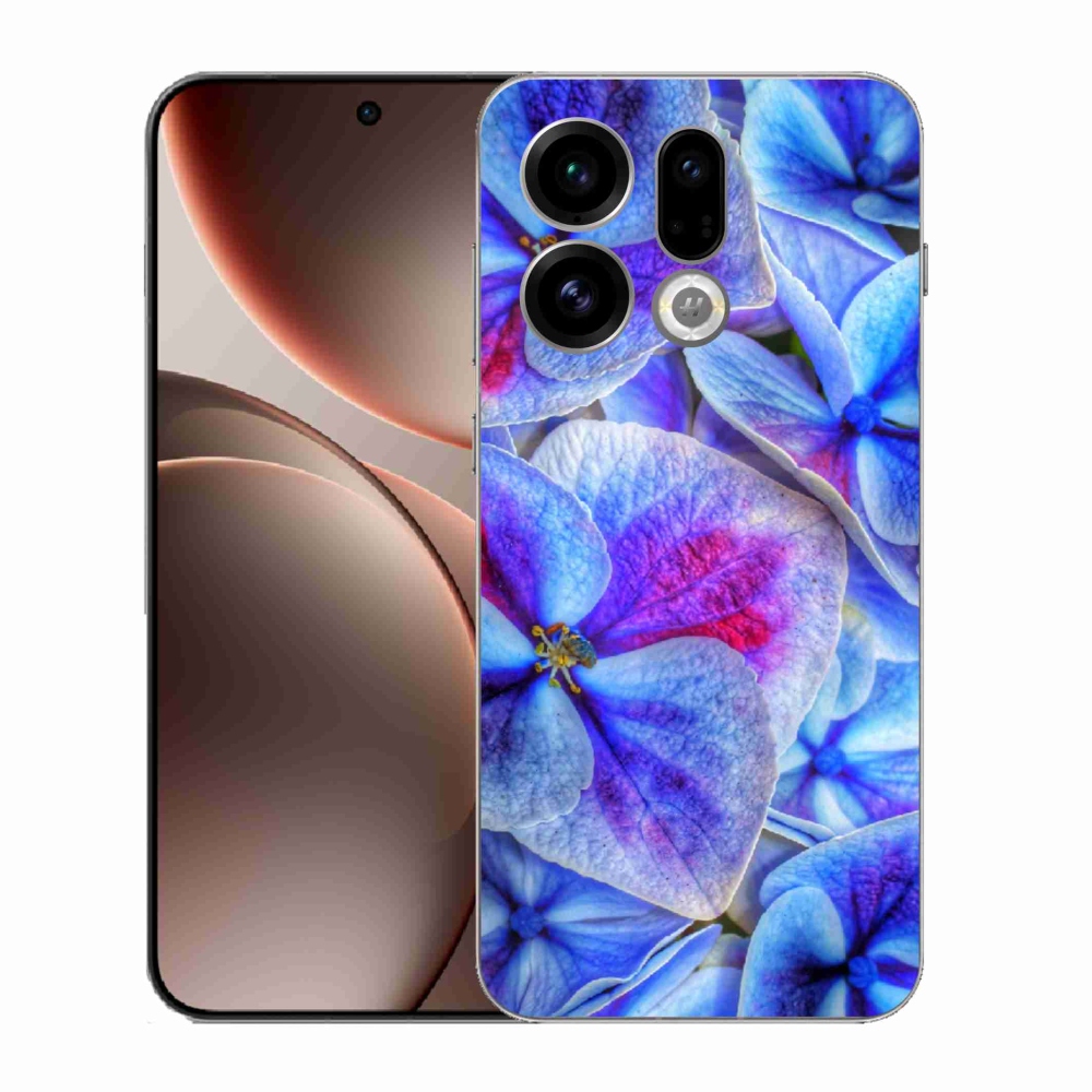 Gélový kryt mmCase na Oppo Find X9 - modré kvety 1