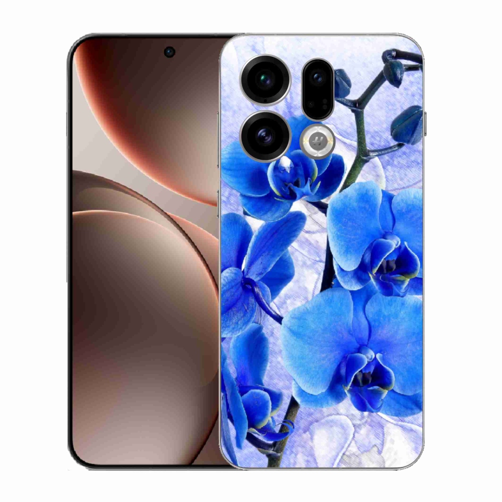 Gélový kryt mmCase na Oppo Find X9 - modré kvety