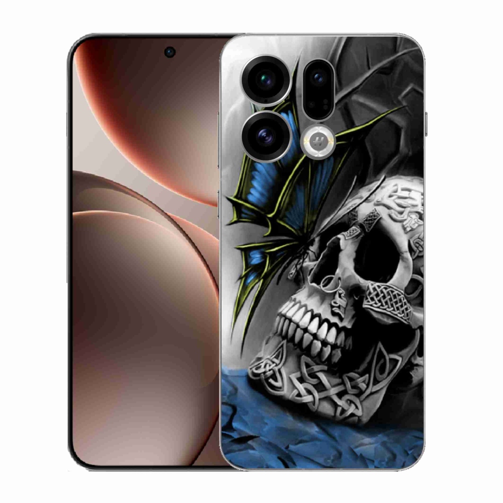 Gélový kryt mmCase na Oppo Find X9 - motýľ a lebka