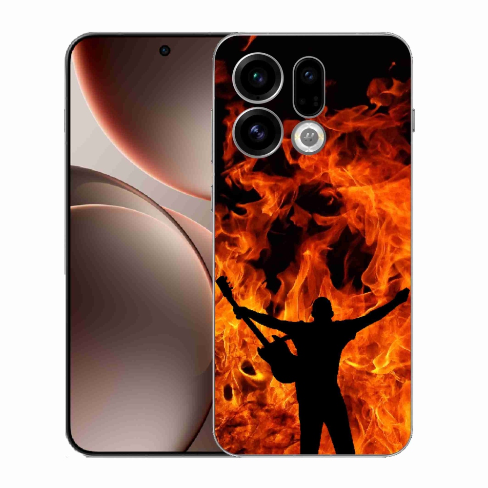 Gélový kryt mmCase na Oppo Find X9 - muzikant a oheň