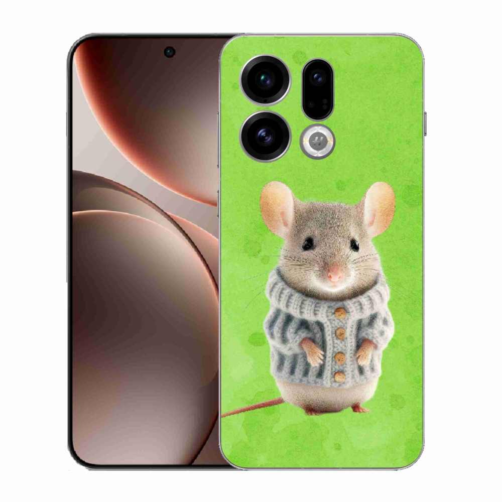 Gélový kryt mmCase na Oppo Find X9 - myška vo svetri