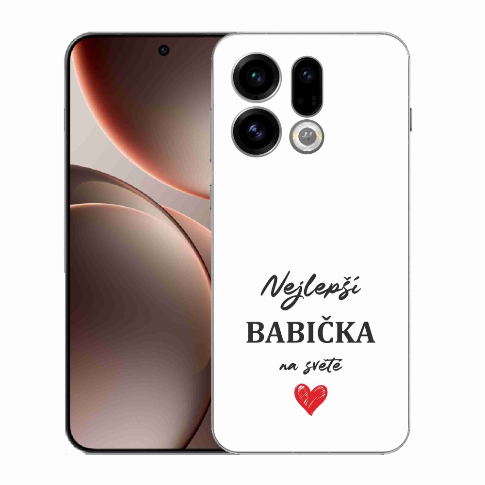 Gélový kryt mmCase na Oppo Find X9 - najlepšia babička 1 biele pozadie