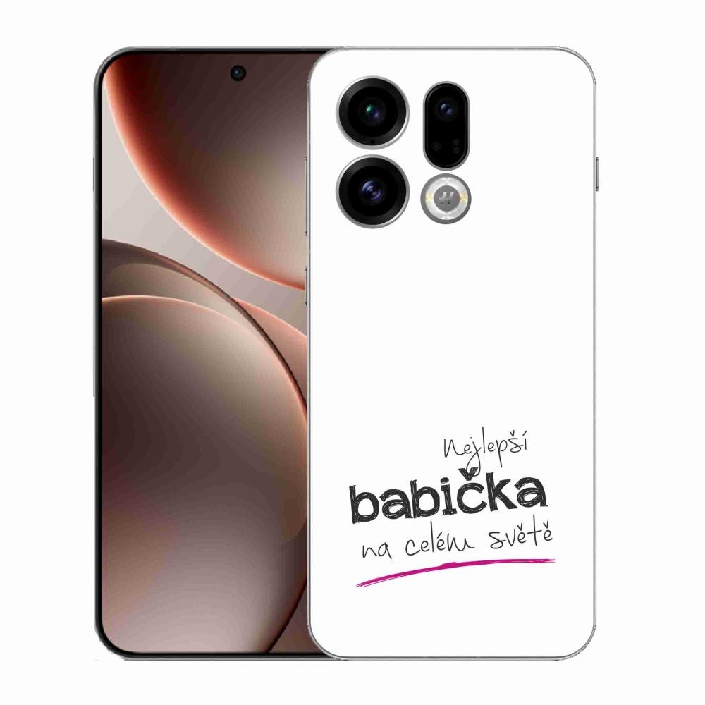 Gélový kryt mmCase na Oppo Find X9 - najlepšia babička 4 biele pozadie