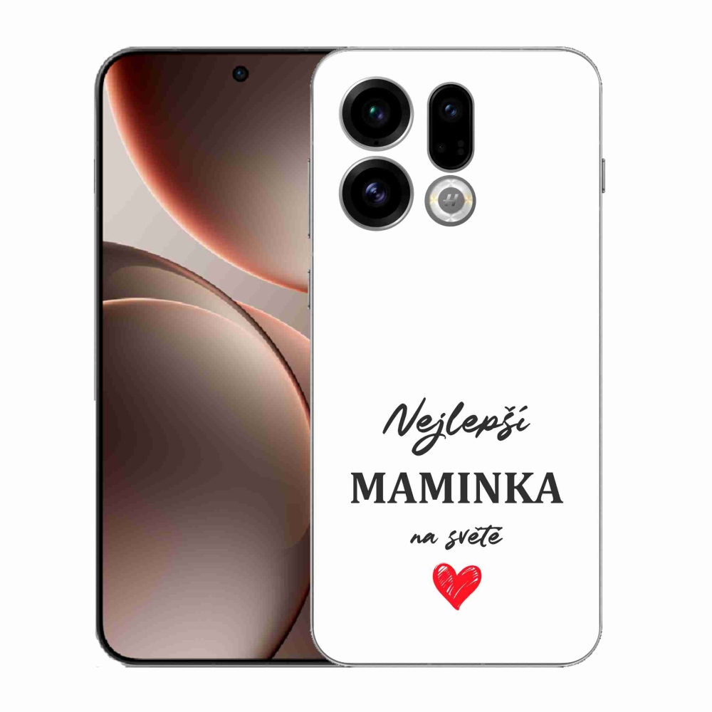 Gélový kryt mmCase na Oppo Find X9 - najlepšia mamička 1 biele pozadie