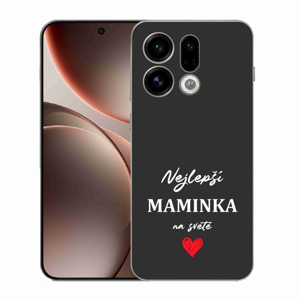 Gélový kryt mmCase na Oppo Find X9 - najlepšia mamička 1 čierne pozadie