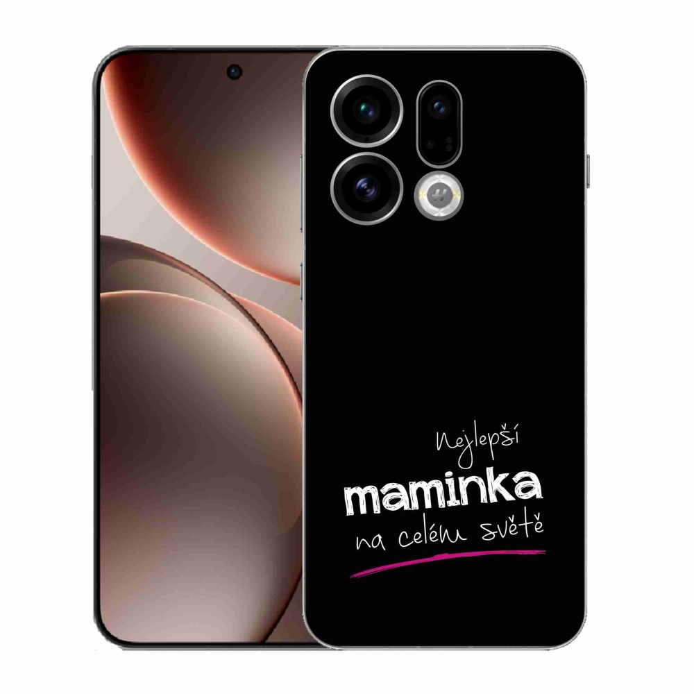 Gélový kryt mmCase na Oppo Find X9 - najlepšia mamička 4 čierne pozadie