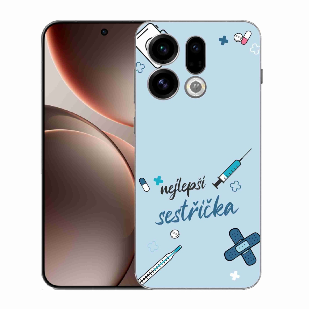 Gélový kryt mmCase na Oppo Find X9 - najlepšia sestrička modré pozadie