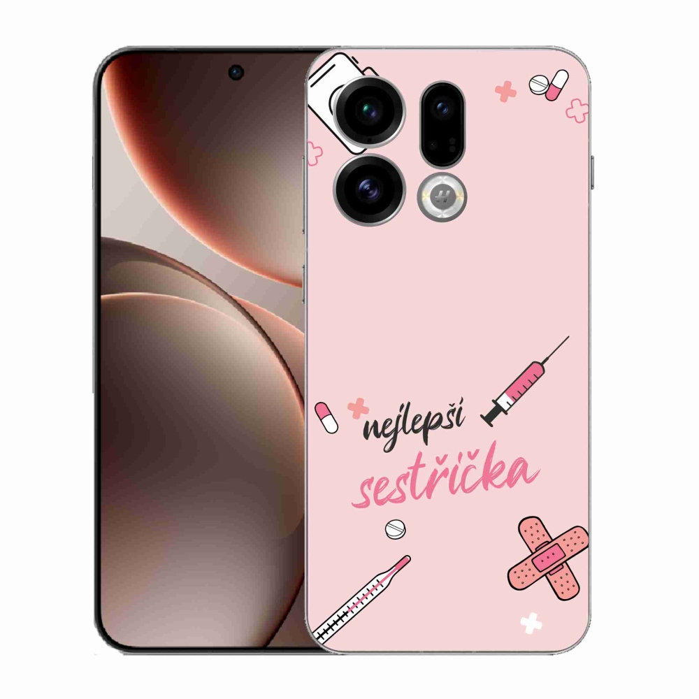 Gélový kryt mmCase na Oppo Find X9 - najlepšia sestrička ružové pozadie