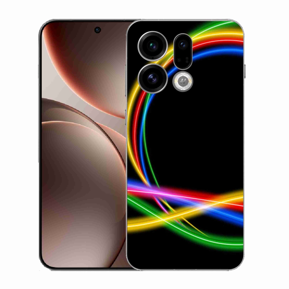 Gélový kryt mmCase na Oppo Find X9 - neónové kruhy