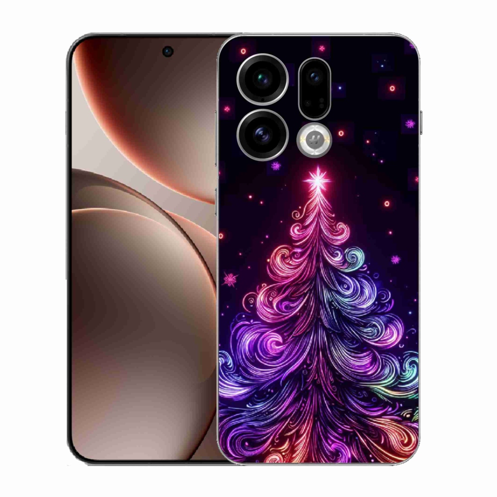 Gélový kryt mmCase na Oppo Find X9 - neónový vianočný stromček 1