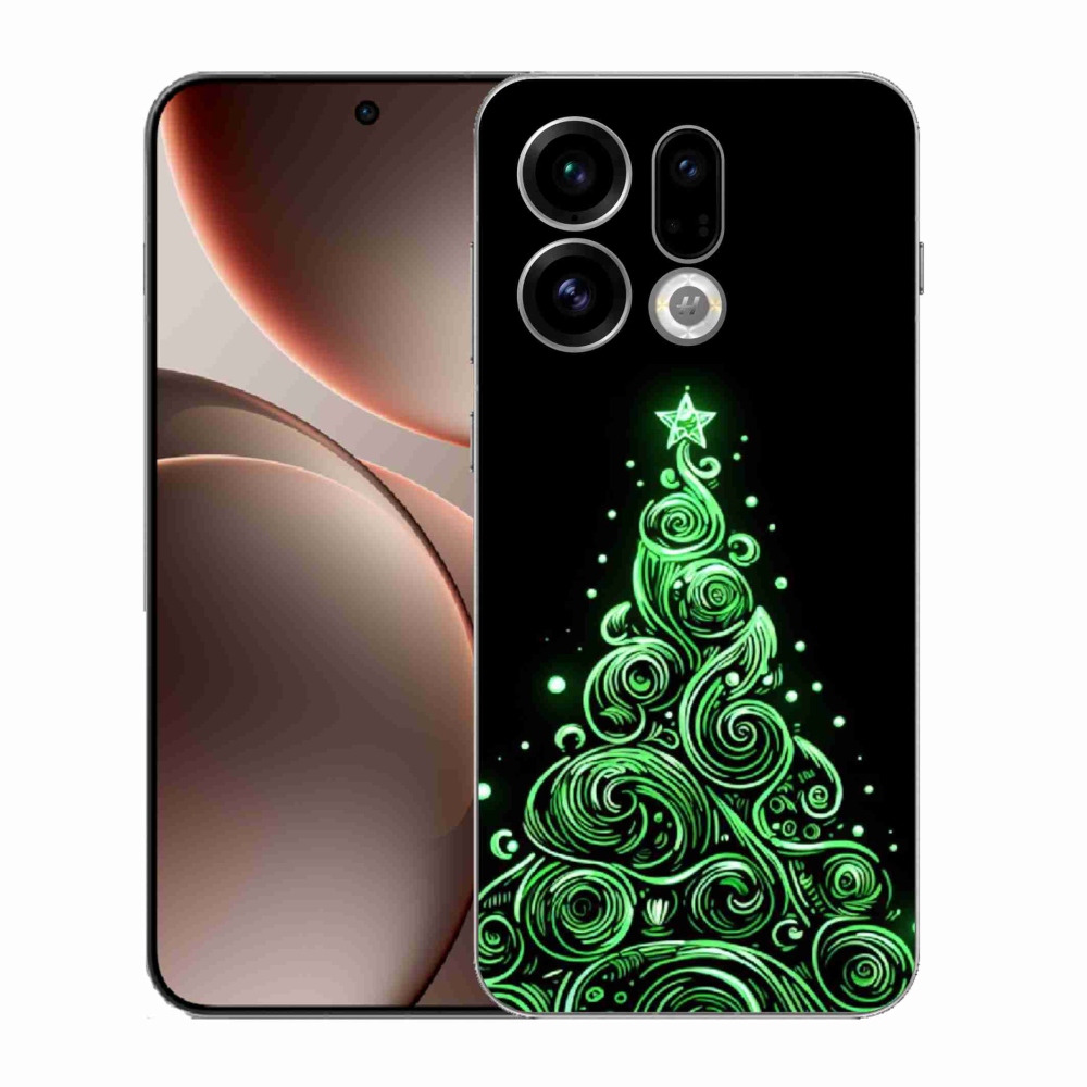 Gélový kryt mmCase na Oppo Find X9 - neónový vianočný stromček 3