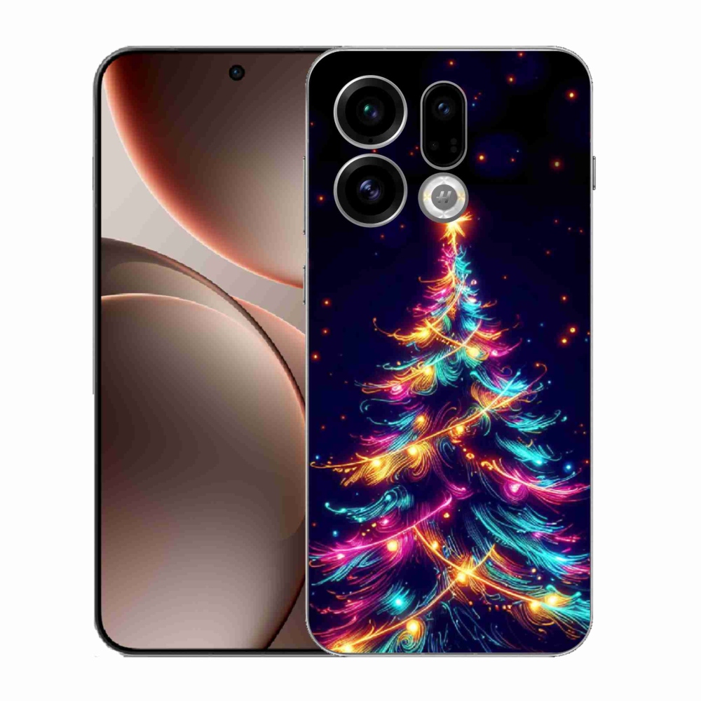Gélový kryt mmCase na Oppo Find X9 - neónový vianočný stromček