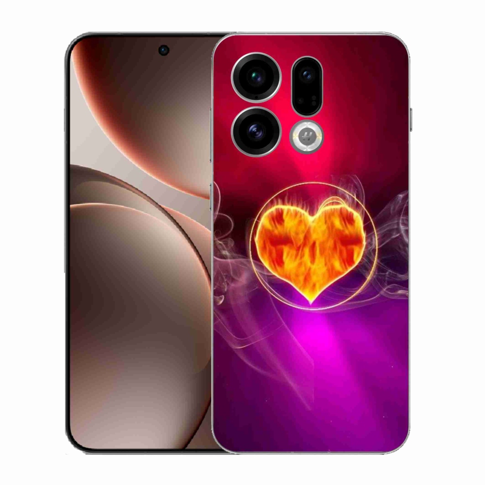 Gélový kryt mmCase na Oppo Find X9 - ohnivé srdce