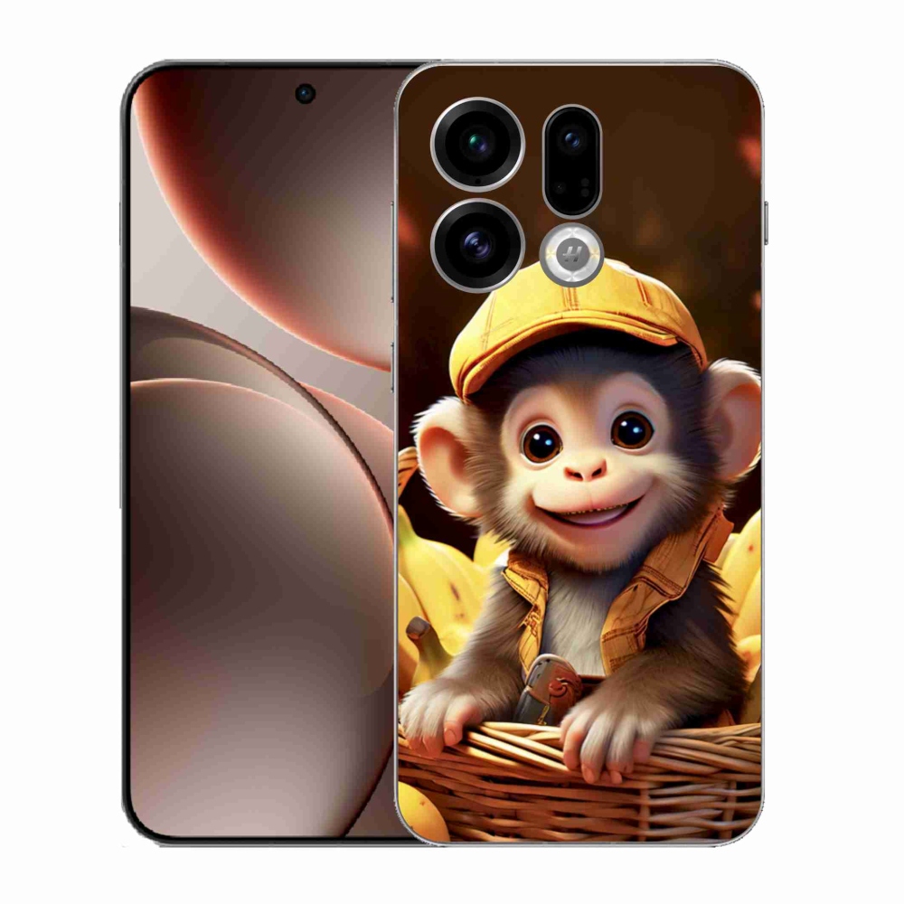Gélový kryt mmCase na Oppo Find X9 - opice v košíku