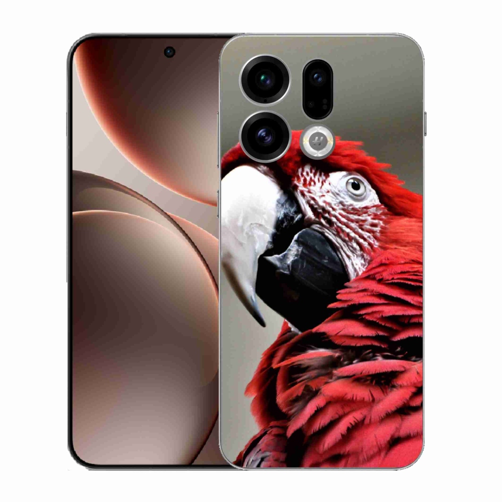 Gélový kryt mmCase na Oppo Find X9 - papagáj ara červený